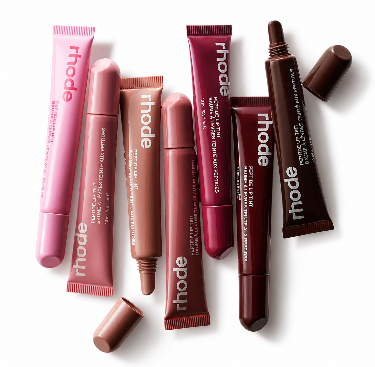 Rhode Peptide Lip Tint – Pack of 8 Shades | Hydrating Glossy Lip Tint Set